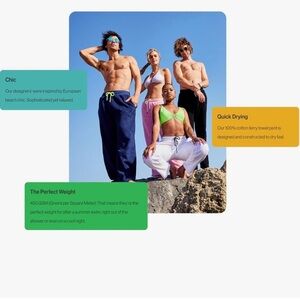 New Threeday Weekend Towel Pants Women's S  Black quick dry swimming lounging